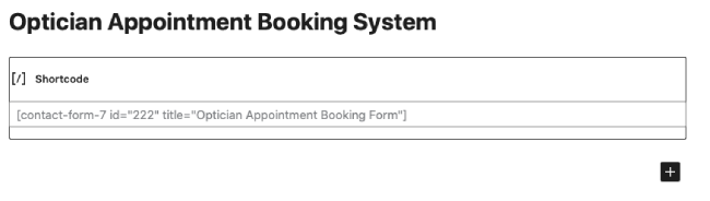 Appointment bookings system with a shortcode