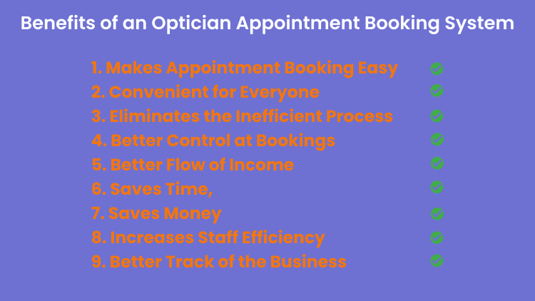 Benefits of an optician appointment booking system