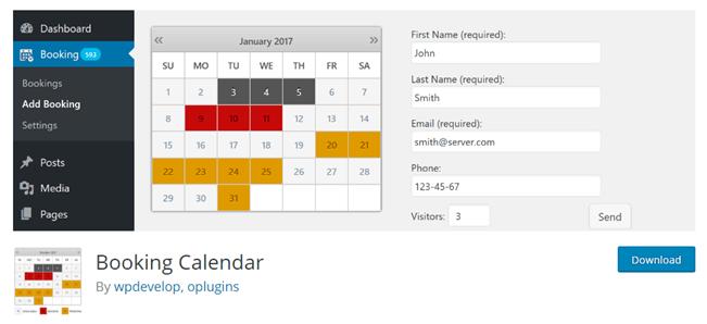 Booking Calendar plugin for WordPress to create a hotel booking system