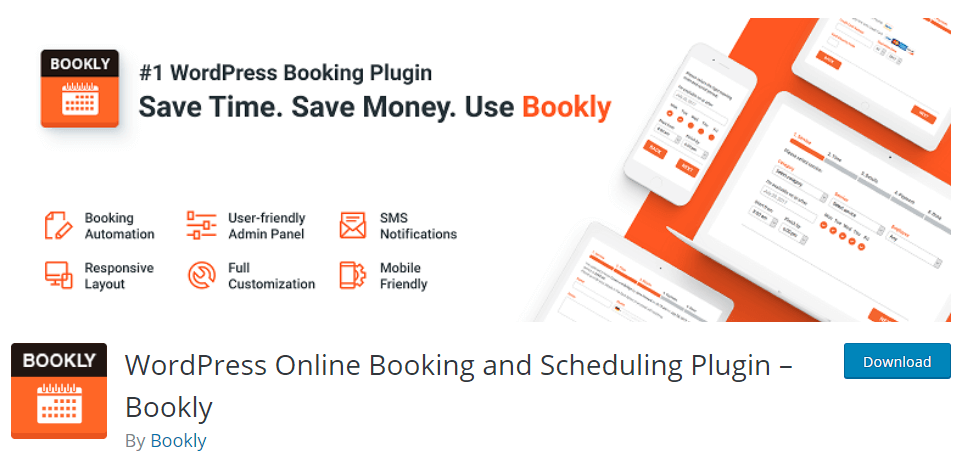 Bookly availability calendar plugin for WordPress