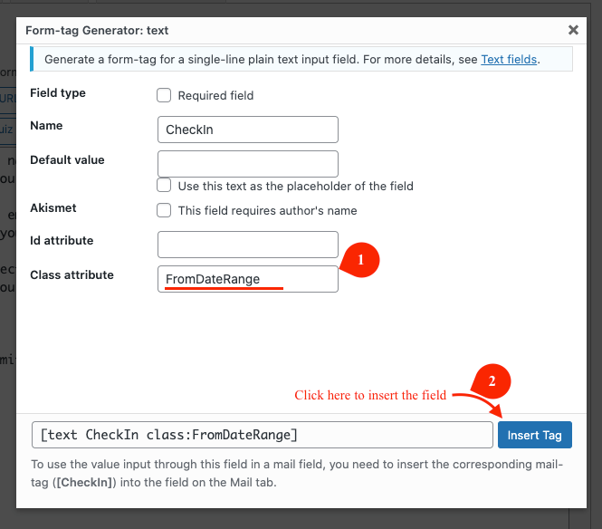 Inserting FROM tag on to the Form