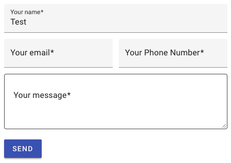 Contact form 7 example with material design