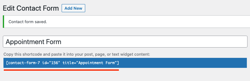 Copying Contact Form 7 shortcode