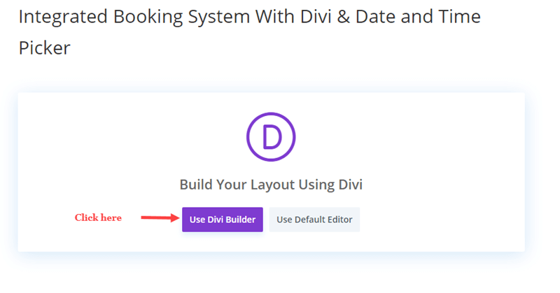 Created a new page with Divi Builder