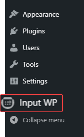 Input WP in WordPress Dashboard