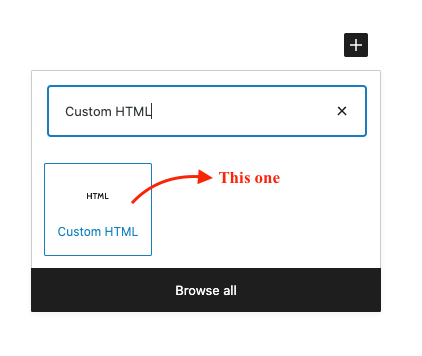 Inserting Custom HTML block in Gutenberg Editor