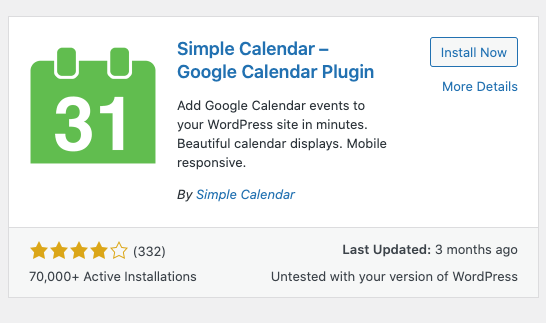 Simple Calendar - Google Calendar Plugin